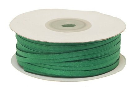 Donker groen dubbelzijdig satijnband 4 mm (ca. 90 m)