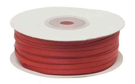 Rood dubbelzijdig satijnband 4 mm (ca. 90 m)