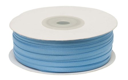 Licht blauw dubbelzijdig satijnband 4 mm (ca. 90 m)