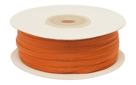Oranje dubbelzijdig satijnband 4 mm (ca. 90 m)