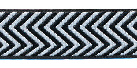 Sierband zig zag zwart-wit 25 mm (ca. 22 m)