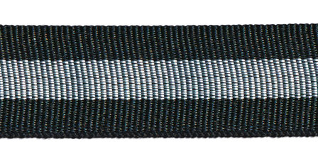 Zwart-zilver-zwart grosgrainband 25 mm (ca. 45 m)