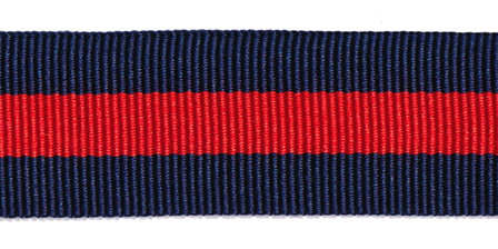 Donkerblauw-rood-donkerblauw grosgrainband 25 mm (ca. 45 m)