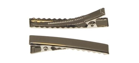 Alligator knipje rechthoekig zilver 4,7 cm EXTRA STEVIG (ca. 20 stuks)