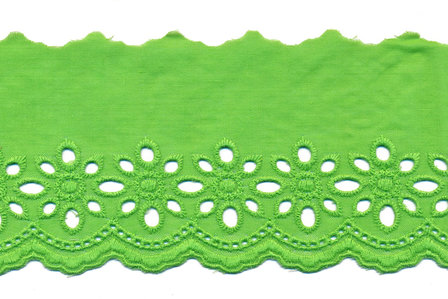 Broderie appelgroen KATOEN 75 mm (ca. 13,5 m)