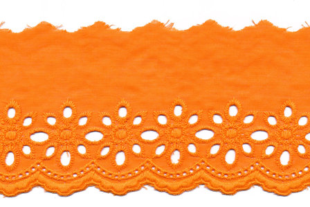 Broderie licht oranje KATOEN 75 mm (ca. 13,5 m)