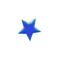 Applicatie glim ster blauw klein 18 mm (ca. 100 stuks)