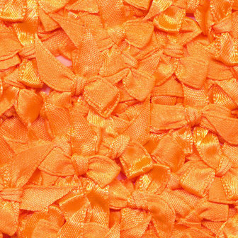 Satijnen strikjes NEON oranje (ca. 100 stuks)