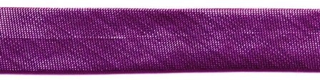 Fuchsia metallic gevouwen biaisband 13 mm (ca. 10 meter)