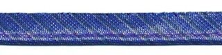 Kobalt blauw gestreept metallic piping-/paspelband 10 mm (ca. 10 meter)