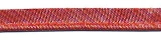 Rood gestreept metallic piping-/paspelband 10 mm (ca. 10 meter)
