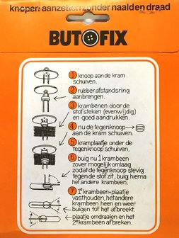 Butofix - knopen aanzetten zonder naald en draad - zwart - instructie