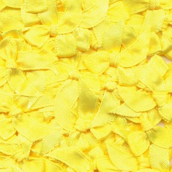 Satijnen strikjes fel geel (ca. 100 stuks)
