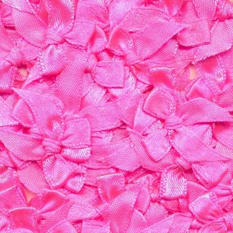 Satijnen strikjes NEON roze (ca. 100 stuks)