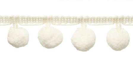 Pompom band gebroken wit 20 mm (ca. 16 meter)