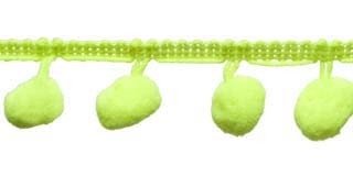 Pompom band NEON geel/groen 20 mm (ca. 16 meter)