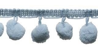 Pompom band blauw/grijs 20 mm (ca. 16 meter)