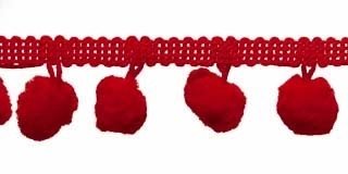 Pompom band rood 20 mm (ca. 16 meter)