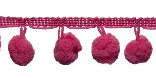 Pompom band fuchsia/meloen 20 mm (ca. 16 meter)