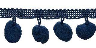 Pompom band donker blauw 20 mm (ca. 16 meter)