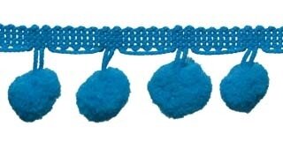 Pompom band petrol 20 mm (ca. 16 meter)