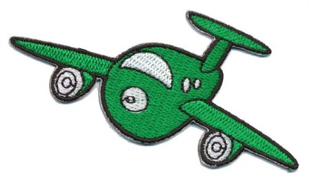 Opstrijkbare applicatie vliegtuig groen (5 stuks)