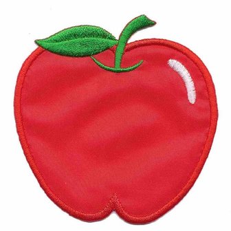 Opstrijkbare applicatie appel rood (1 stuk)