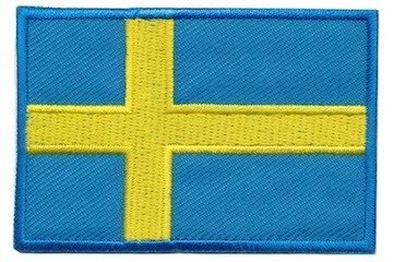 Opstrijkbare applicatie Zweedse vlag (1 stuk)