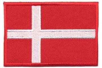 Opstrijkbare applicatie Deense vlag (5 stuks)