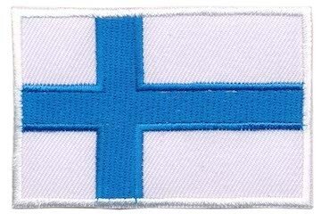 Opstrijkbare applicatie Finse vlag (1 stuk)