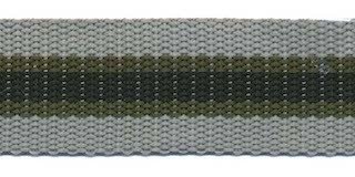 Tassenband 25 mm streep grijs/legergroen/zwart STEVIG (ca. 5 m)