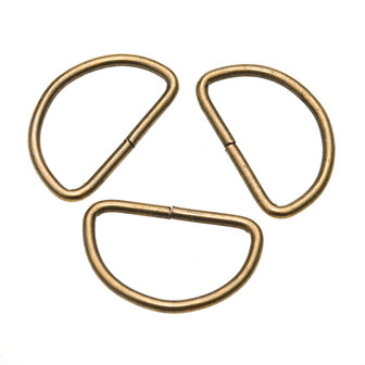 Metalen D-ring bronskleurig 38 mm (ca. 25 stuks)