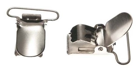 Bretel clip zilverkleurig met ronde hoeken 25 mm (25 stuks)