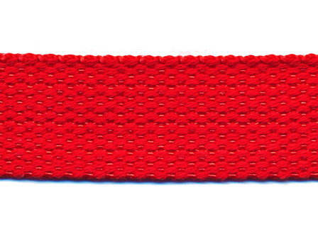 Tassenband 25 mm rood COTTON-LOOK (ca. 50 m)