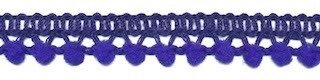 Mini pompomband kobalt blauw 10 mm (ca. 32 meter)