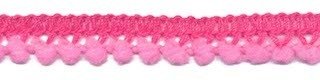 Mini pompomband roze 10 mm (ca. 32 meter)