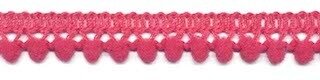 Mini pompomband fuchsia/meloen 10 mm (ca. 32 meter)