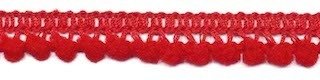 Mini pompomband rood 10 mm (ca. 32 meter)