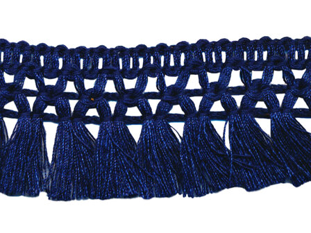 Franje-kwastjesband donker blauw ca. 32 mm (ca. 16 meter)