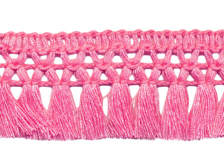 Franje-kwastjesband roze ca. 32 mm (ca. 16 meter)