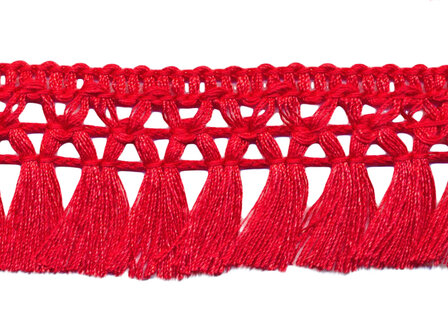 Franje-kwastjesband rood ca. 32 mm (ca. 16 meter)
