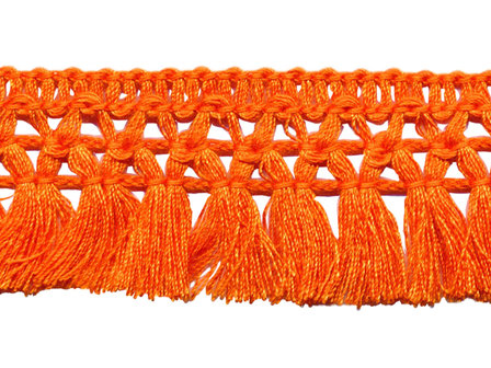 Franje-kwastjesband oranje ca. 32 mm (ca. 16 meter)