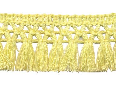 Franje-kwastjesband zacht geel ca. 32 mm (ca. 16 meter)