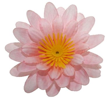 Gerbera licht zalm/roze stof klein ca. 6,5 cm (10 stuks)