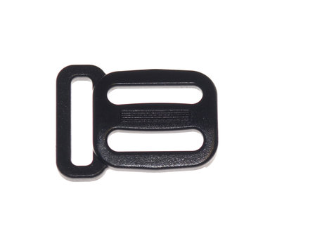 Schuifgesp zwart kunststof 20 mm met ring 20 mm (100 stuks)