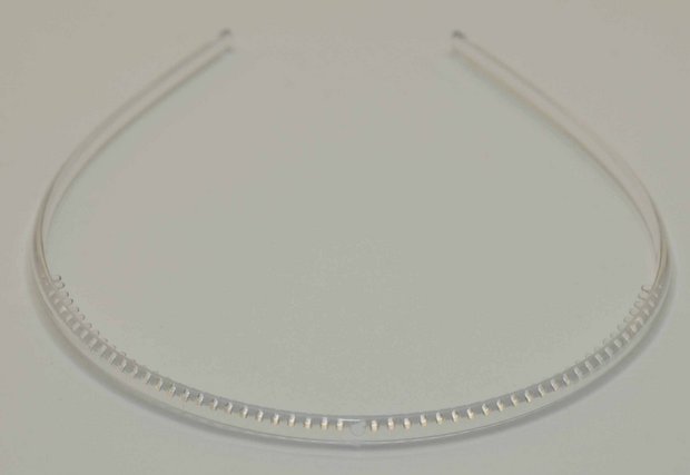 Diadeem smal glad 6 mm doorzichtig (6 stuks)