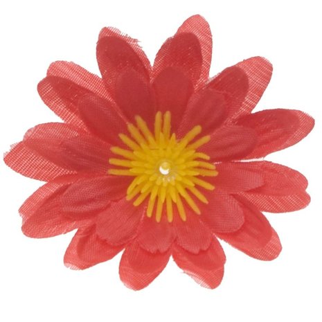 Gerbera rood stof klein ca. 6,5 cm (10 stuks)