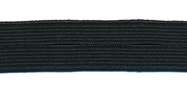 Zwart knoopsgatenelastiek 18 mm (spoel van ca. 100 m)