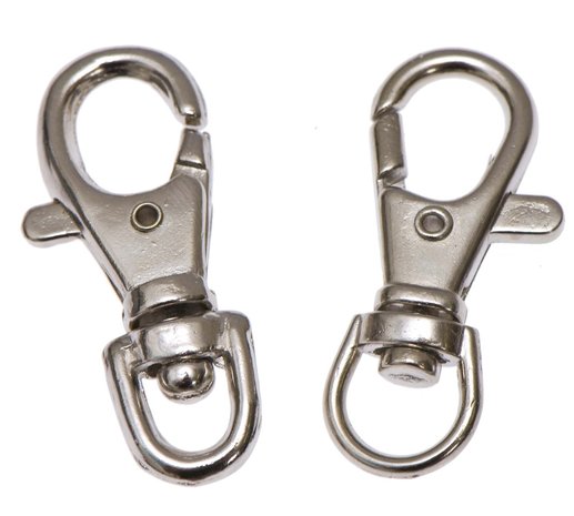 Musketonhaak / sleutelhanger zilverkleurig ZWAAR 6 mm (10 stuks)