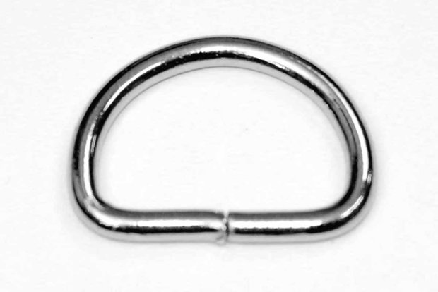 Metalen D-ring zilverkleurig ZWAAR 38 mm (ca. 25 stuks)